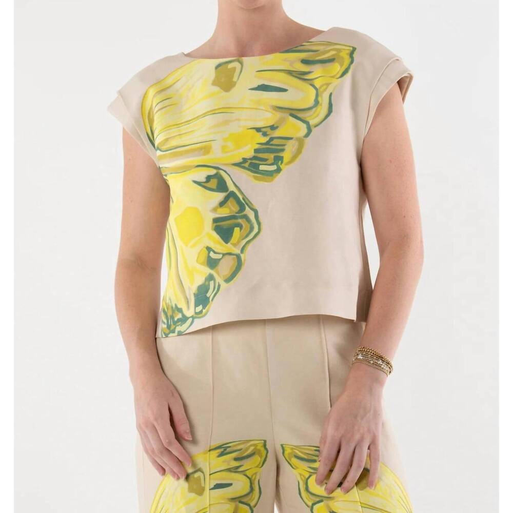 NEW EMILY MCCARTHY linen hatti tank top in clouded yellow